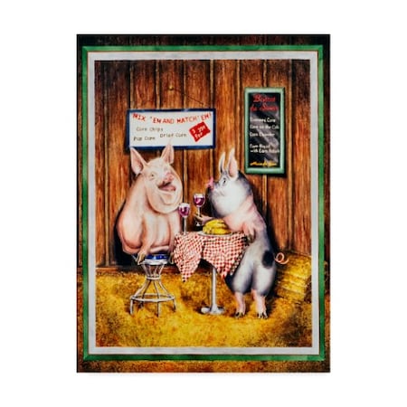 Charlsie Kelly 'Wine, Dine And Swine' Canvas Art,18x24